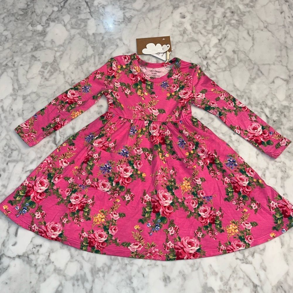 NWT ANGEL DEAR PINK DRESS 18/24M